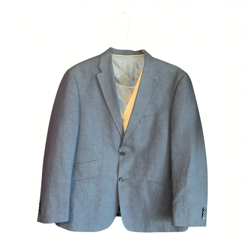 Tommy Hilfiger Heather Grey/Navy Suit Blazer and Vest Set